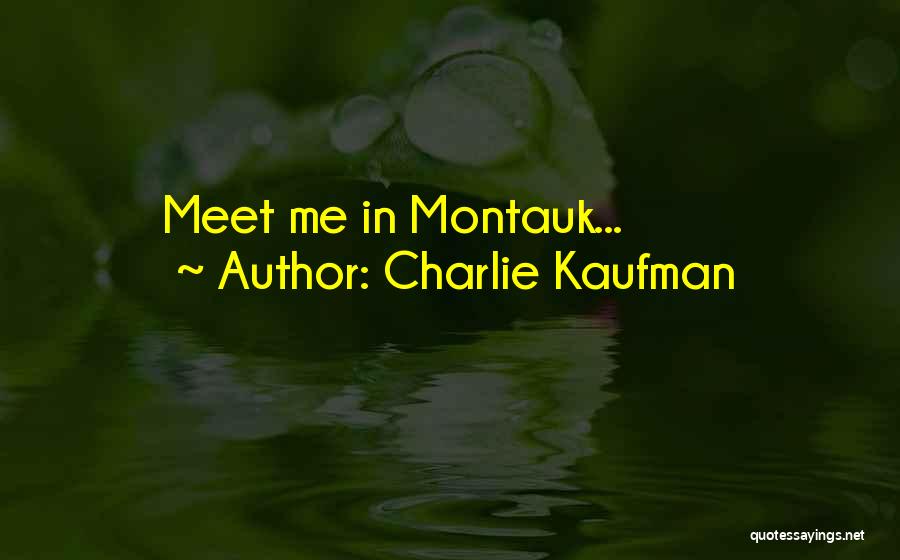 Charlie Kaufman Quotes: Meet Me In Montauk...