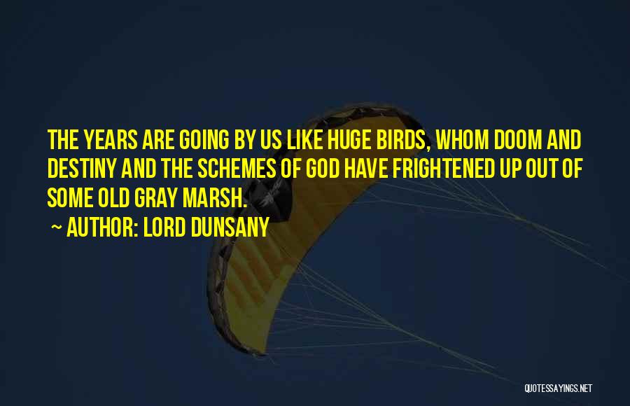 Lord Dunsany Quotes: The Years Are Going By Us Like Huge Birds, Whom Doom And Destiny And The Schemes Of God Have Frightened