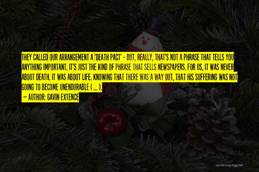 Gavin Extence Quotes: They Called Our Arrangement A 'death Pact' - But, Really, That's Not A Phrase That Tells You Anything Important. It's