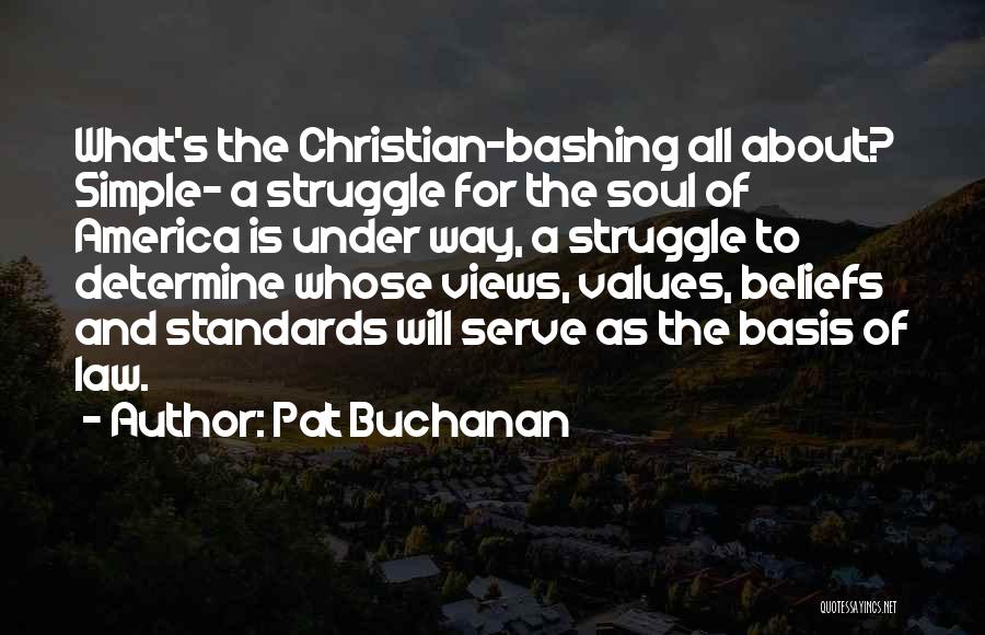 Pat Buchanan Quotes: What's The Christian-bashing All About? Simple- A Struggle For The Soul Of America Is Under Way, A Struggle To Determine