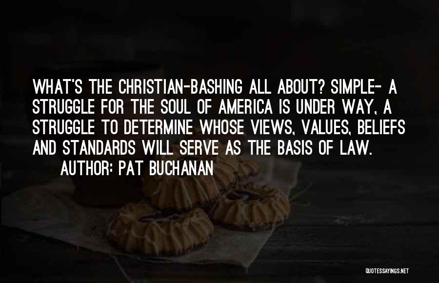 Pat Buchanan Quotes: What's The Christian-bashing All About? Simple- A Struggle For The Soul Of America Is Under Way, A Struggle To Determine