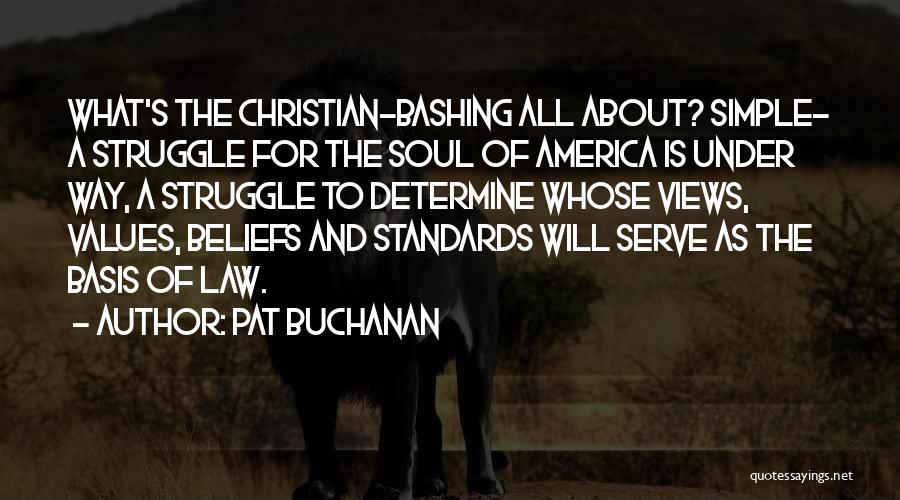 Pat Buchanan Quotes: What's The Christian-bashing All About? Simple- A Struggle For The Soul Of America Is Under Way, A Struggle To Determine