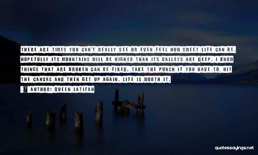 Queen Latifah Quotes: There Are Times You Can't Really See Or Even Feel How Sweet Life Can Be. Hopefully Its Mountains Will Be