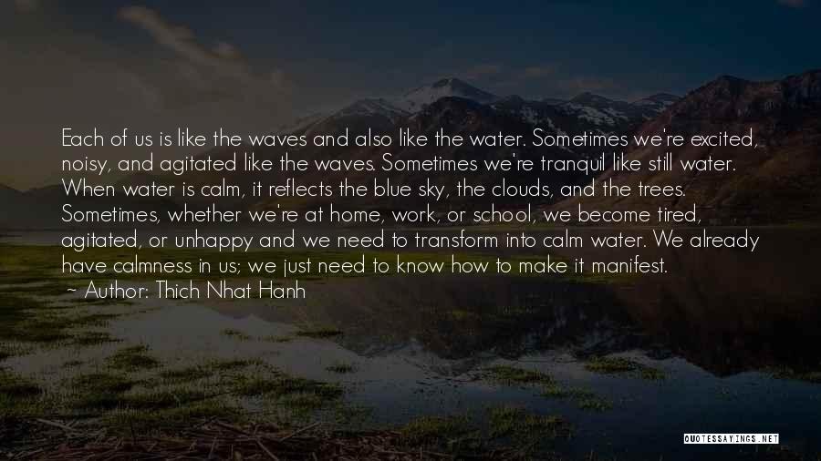 Thich Nhat Hanh Quotes: Each Of Us Is Like The Waves And Also Like The Water. Sometimes We're Excited, Noisy, And Agitated Like The
