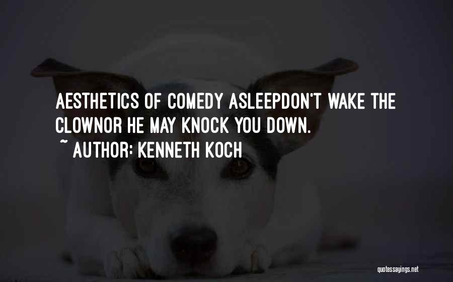 Kenneth Koch Quotes: Aesthetics Of Comedy Asleepdon't Wake The Clownor He May Knock You Down.