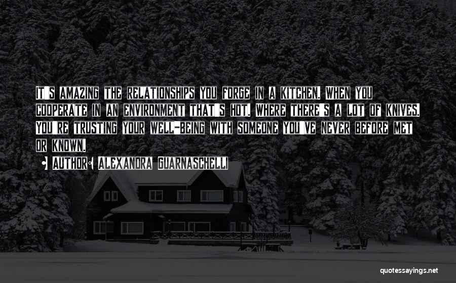 Alexandra Guarnaschelli Quotes: It's Amazing The Relationships You Forge In A Kitchen. When You Cooperate In An Environment That's Hot. Where There's A