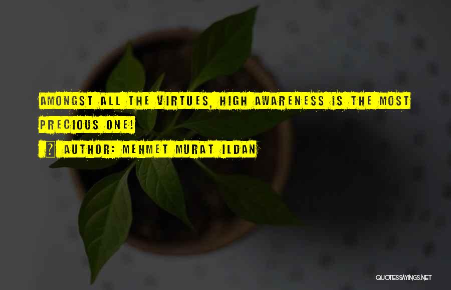 Mehmet Murat Ildan Quotes: Amongst All The Virtues, High Awareness Is The Most Precious One!