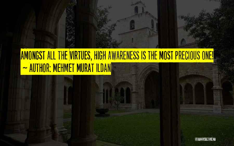 Mehmet Murat Ildan Quotes: Amongst All The Virtues, High Awareness Is The Most Precious One!
