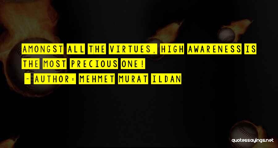 Mehmet Murat Ildan Quotes: Amongst All The Virtues, High Awareness Is The Most Precious One!