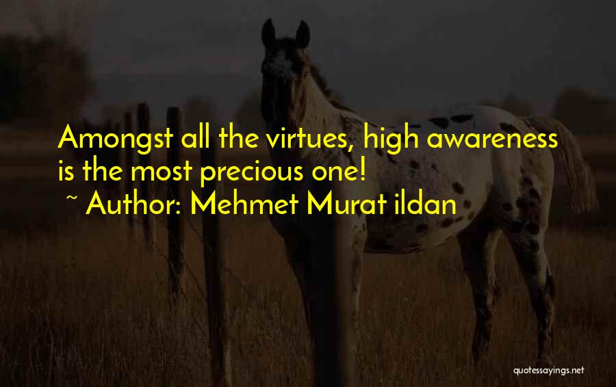 Mehmet Murat Ildan Quotes: Amongst All The Virtues, High Awareness Is The Most Precious One!