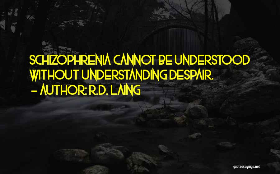 R.D. Laing Quotes: Schizophrenia Cannot Be Understood Without Understanding Despair.