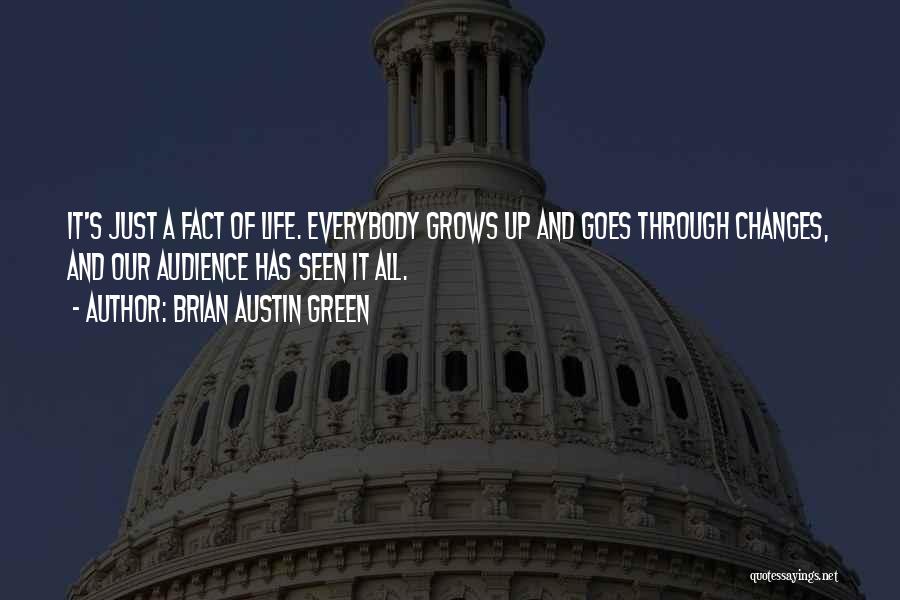 Brian Austin Green Quotes: It's Just A Fact Of Life. Everybody Grows Up And Goes Through Changes, And Our Audience Has Seen It All.