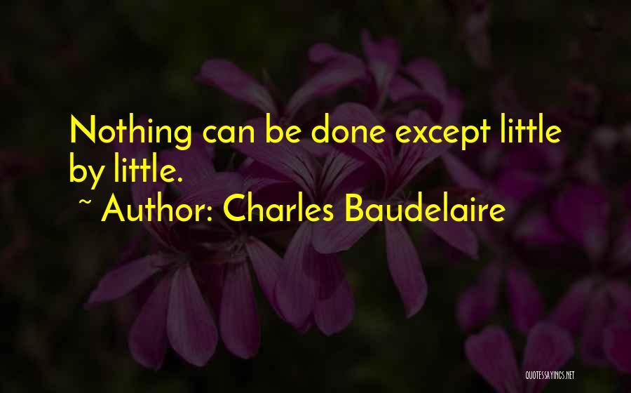 Charles Baudelaire Quotes: Nothing Can Be Done Except Little By Little.