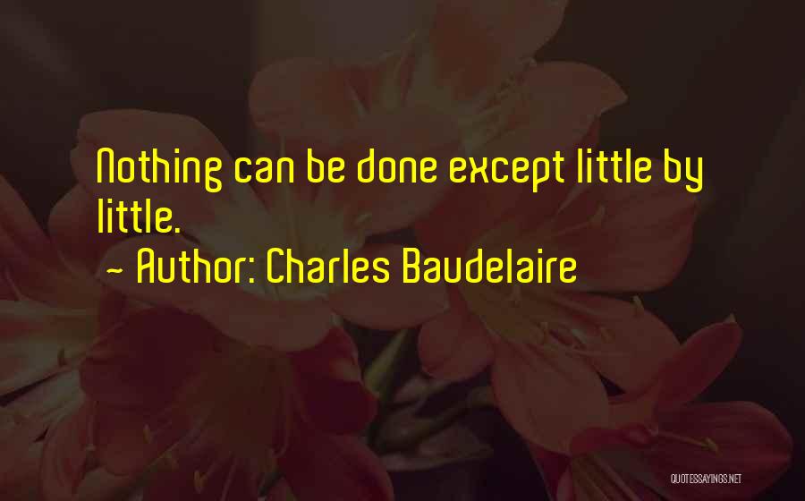 Charles Baudelaire Quotes: Nothing Can Be Done Except Little By Little.