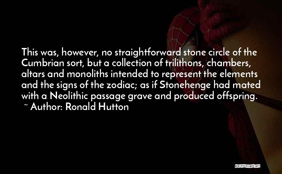 Ronald Hutton Quotes: This Was, However, No Straightforward Stone Circle Of The Cumbrian Sort, But A Collection Of Trilithons, Chambers, Altars And Monoliths