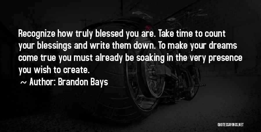 Brandon Bays Quotes: Recognize How Truly Blessed You Are. Take Time To Count Your Blessings And Write Them Down. To Make Your Dreams