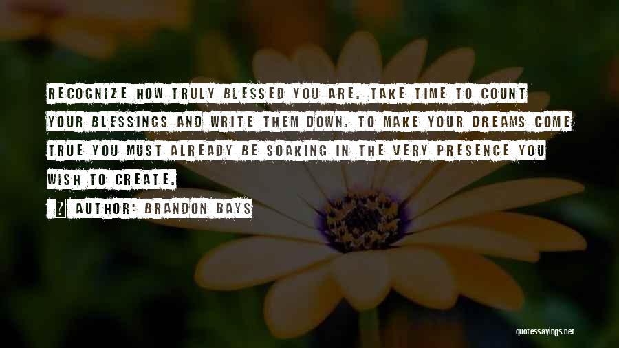 Brandon Bays Quotes: Recognize How Truly Blessed You Are. Take Time To Count Your Blessings And Write Them Down. To Make Your Dreams