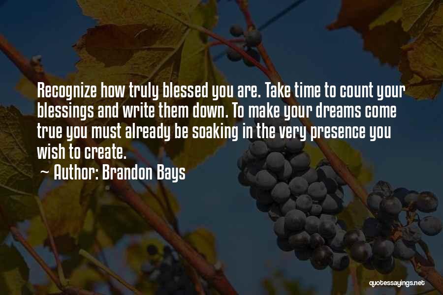 Brandon Bays Quotes: Recognize How Truly Blessed You Are. Take Time To Count Your Blessings And Write Them Down. To Make Your Dreams