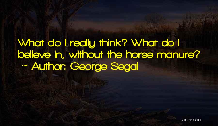 George Segal Quotes: What Do I Really Think? What Do I Believe In, Without The Horse Manure?