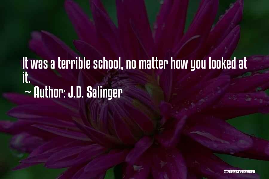 J.D. Salinger Quotes: It Was A Terrible School, No Matter How You Looked At It.