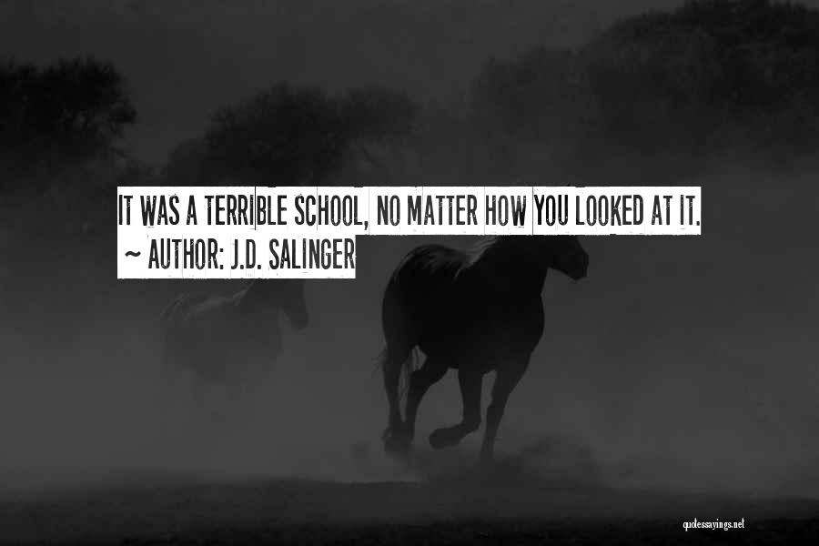 J.D. Salinger Quotes: It Was A Terrible School, No Matter How You Looked At It.
