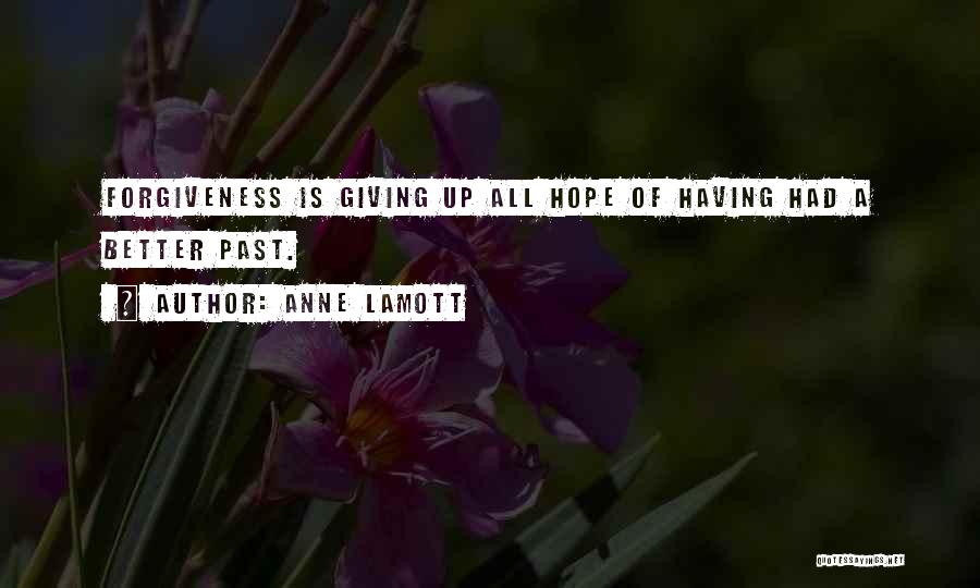 Anne Lamott Quotes: Forgiveness Is Giving Up All Hope Of Having Had A Better Past.