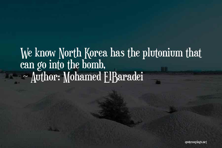 Mohamed ElBaradei Quotes: We Know North Korea Has The Plutonium That Can Go Into The Bomb,