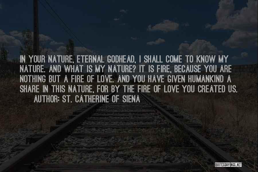 St. Catherine Of Siena Quotes: In Your Nature, Eternal Godhead, I Shall Come To Know My Nature. And What Is My Nature? It Is Fire,