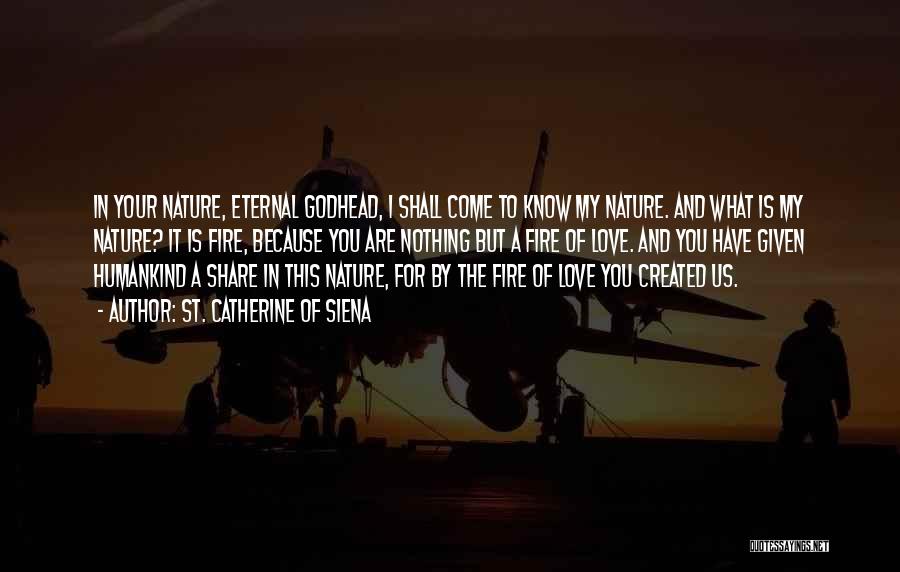 St. Catherine Of Siena Quotes: In Your Nature, Eternal Godhead, I Shall Come To Know My Nature. And What Is My Nature? It Is Fire,
