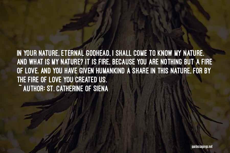 St. Catherine Of Siena Quotes: In Your Nature, Eternal Godhead, I Shall Come To Know My Nature. And What Is My Nature? It Is Fire,