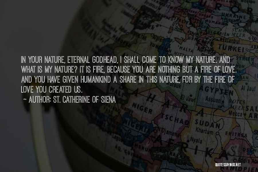 St. Catherine Of Siena Quotes: In Your Nature, Eternal Godhead, I Shall Come To Know My Nature. And What Is My Nature? It Is Fire,