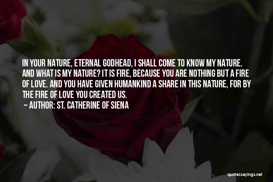 St. Catherine Of Siena Quotes: In Your Nature, Eternal Godhead, I Shall Come To Know My Nature. And What Is My Nature? It Is Fire,