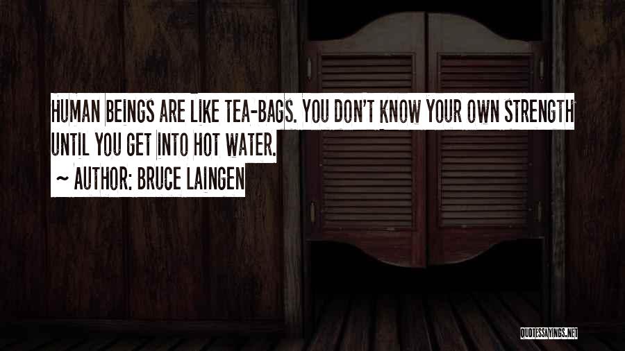 Bruce Laingen Quotes: Human Beings Are Like Tea-bags. You Don't Know Your Own Strength Until You Get Into Hot Water.