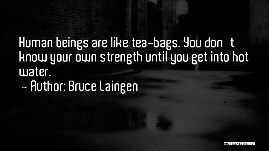 Bruce Laingen Quotes: Human Beings Are Like Tea-bags. You Don't Know Your Own Strength Until You Get Into Hot Water.