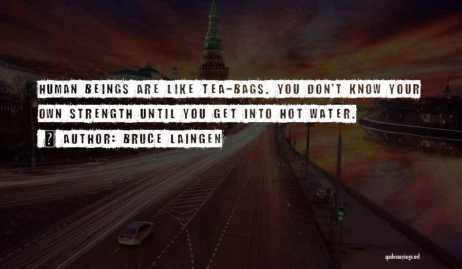 Bruce Laingen Quotes: Human Beings Are Like Tea-bags. You Don't Know Your Own Strength Until You Get Into Hot Water.