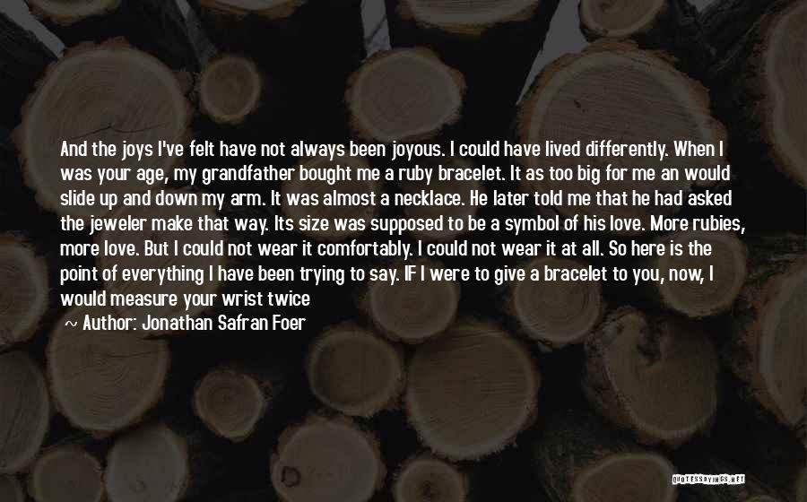 Jonathan Safran Foer Quotes: And The Joys I've Felt Have Not Always Been Joyous. I Could Have Lived Differently. When I Was Your Age,