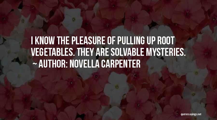 Novella Carpenter Quotes: I Know The Pleasure Of Pulling Up Root Vegetables. They Are Solvable Mysteries.