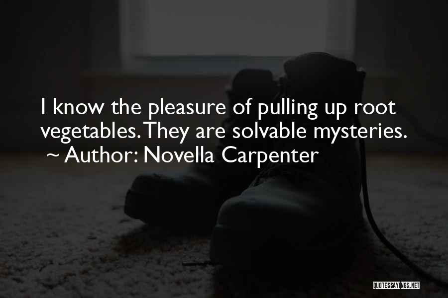 Novella Carpenter Quotes: I Know The Pleasure Of Pulling Up Root Vegetables. They Are Solvable Mysteries.