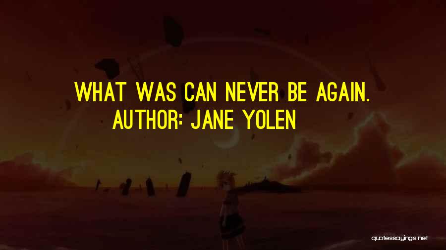 Jane Yolen Quotes: What Was Can Never Be Again.