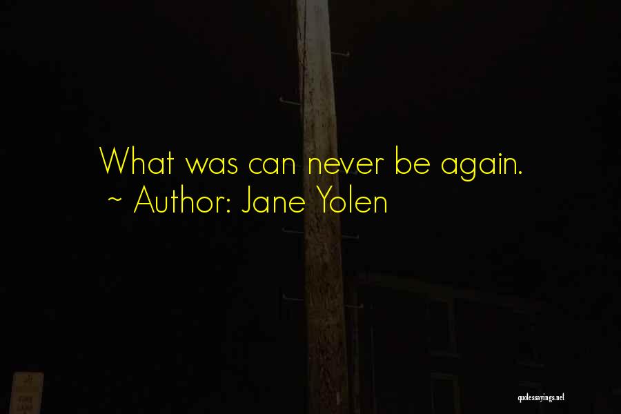 Jane Yolen Quotes: What Was Can Never Be Again.