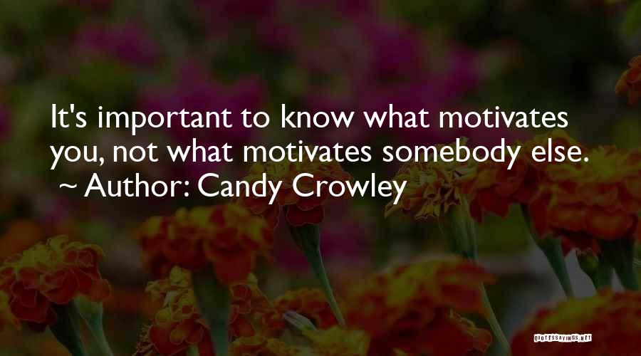 Candy Crowley Quotes: It's Important To Know What Motivates You, Not What Motivates Somebody Else.