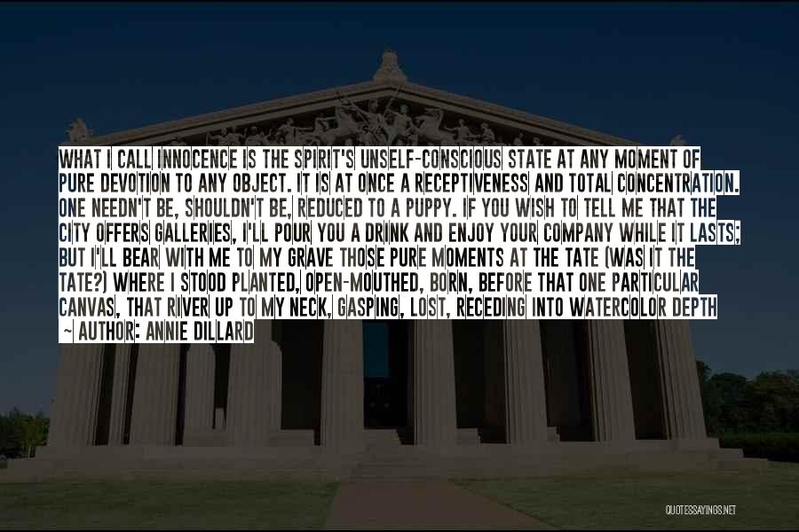 Annie Dillard Quotes: What I Call Innocence Is The Spirit's Unself-conscious State At Any Moment Of Pure Devotion To Any Object. It Is