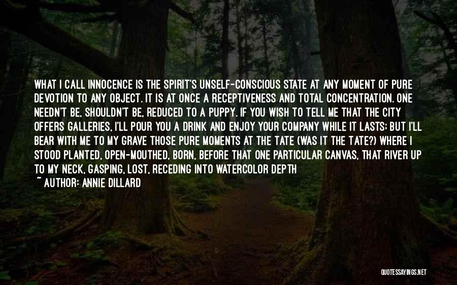 Annie Dillard Quotes: What I Call Innocence Is The Spirit's Unself-conscious State At Any Moment Of Pure Devotion To Any Object. It Is