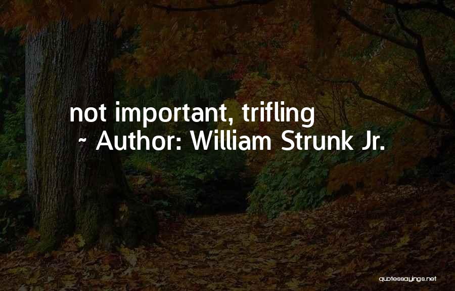 William Strunk Jr. Quotes: Not Important, Trifling