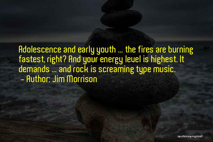 Jim Morrison Quotes: Adolescence And Early Youth ... The Fires Are Burning Fastest, Right? And Your Energy Level Is Highest. It Demands ...