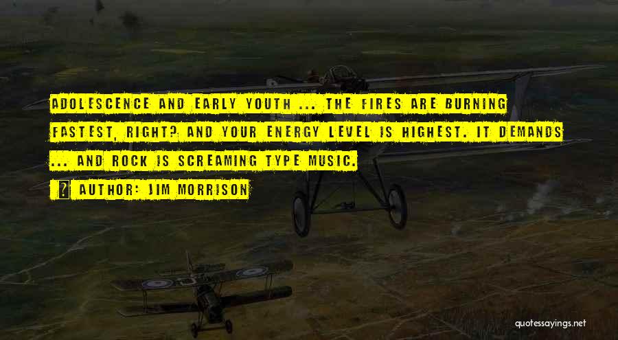 Jim Morrison Quotes: Adolescence And Early Youth ... The Fires Are Burning Fastest, Right? And Your Energy Level Is Highest. It Demands ...