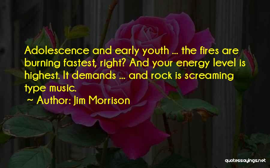 Jim Morrison Quotes: Adolescence And Early Youth ... The Fires Are Burning Fastest, Right? And Your Energy Level Is Highest. It Demands ...