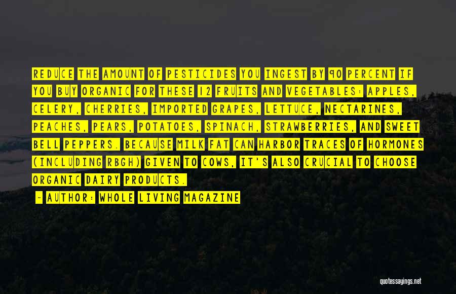 Whole Living Magazine Quotes: Reduce The Amount Of Pesticides You Ingest By 90 Percent If You Buy Organic For These 12 Fruits And Vegetables: