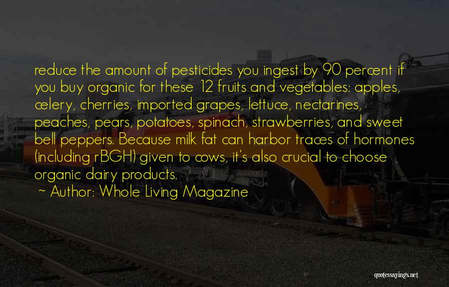 Whole Living Magazine Quotes: Reduce The Amount Of Pesticides You Ingest By 90 Percent If You Buy Organic For These 12 Fruits And Vegetables: