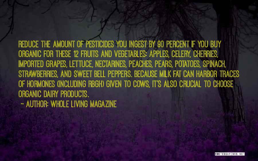 Whole Living Magazine Quotes: Reduce The Amount Of Pesticides You Ingest By 90 Percent If You Buy Organic For These 12 Fruits And Vegetables: